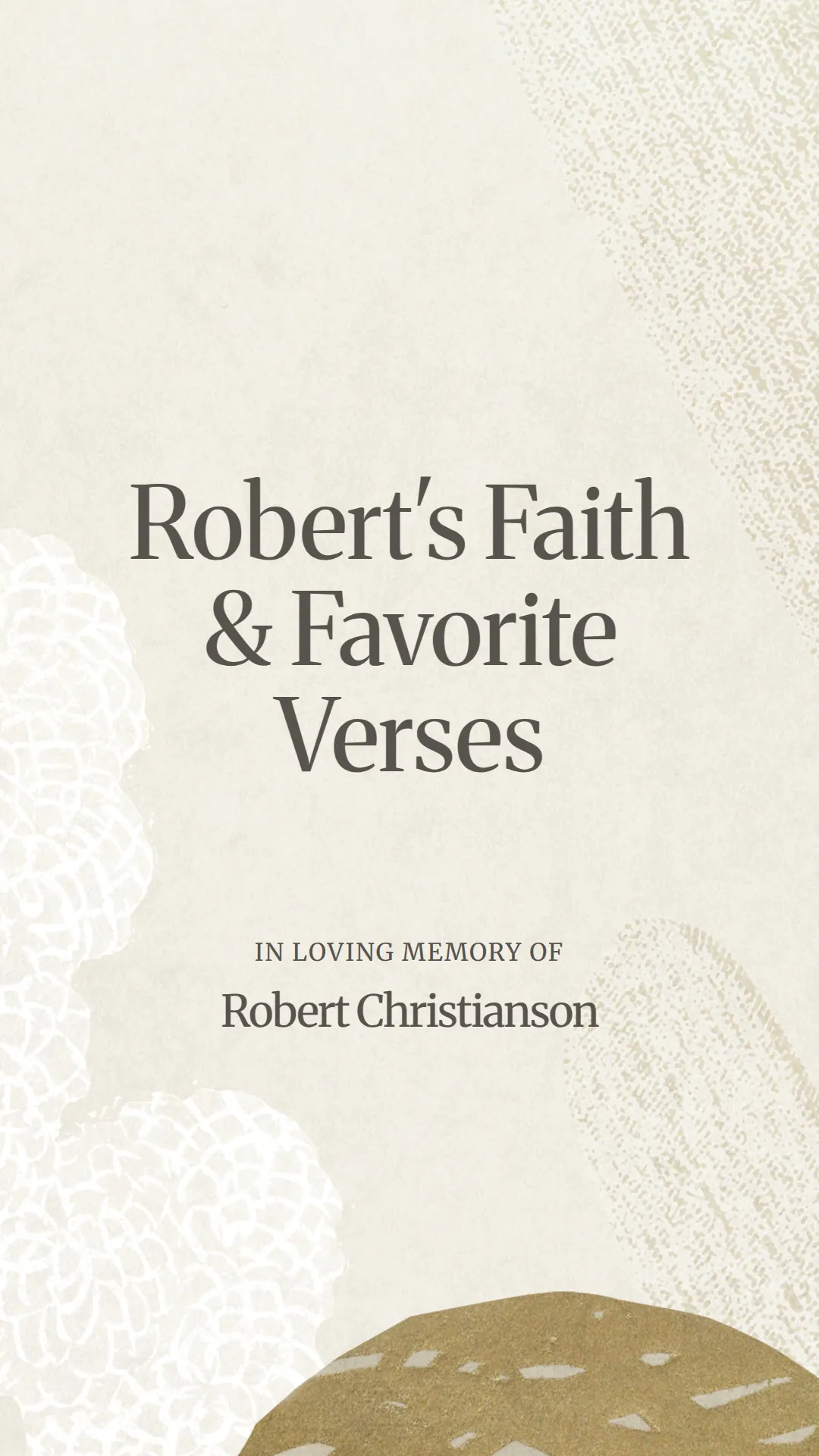 Robert's Faith and Favorite Verses