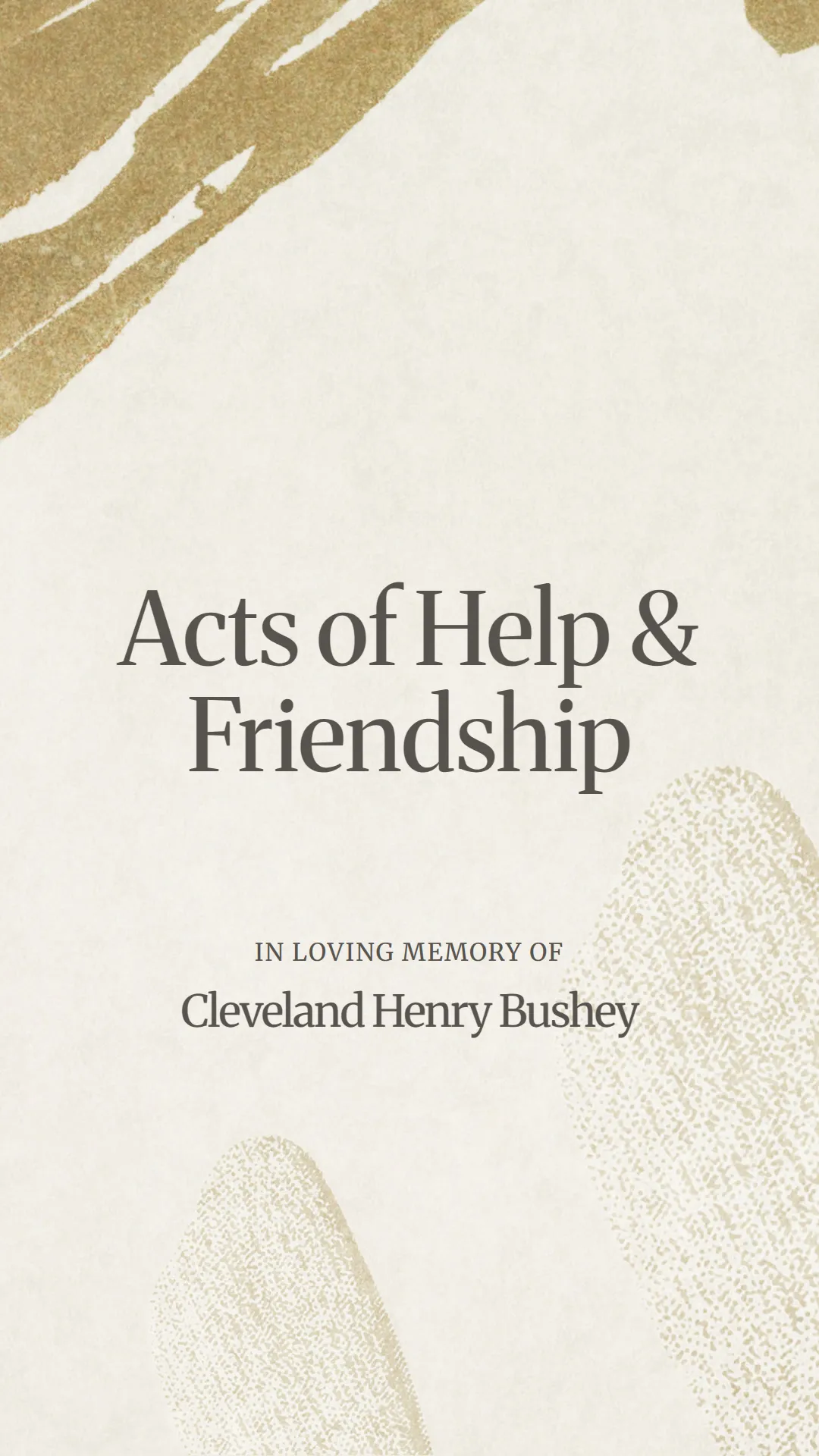 Acts of Help and Friendship