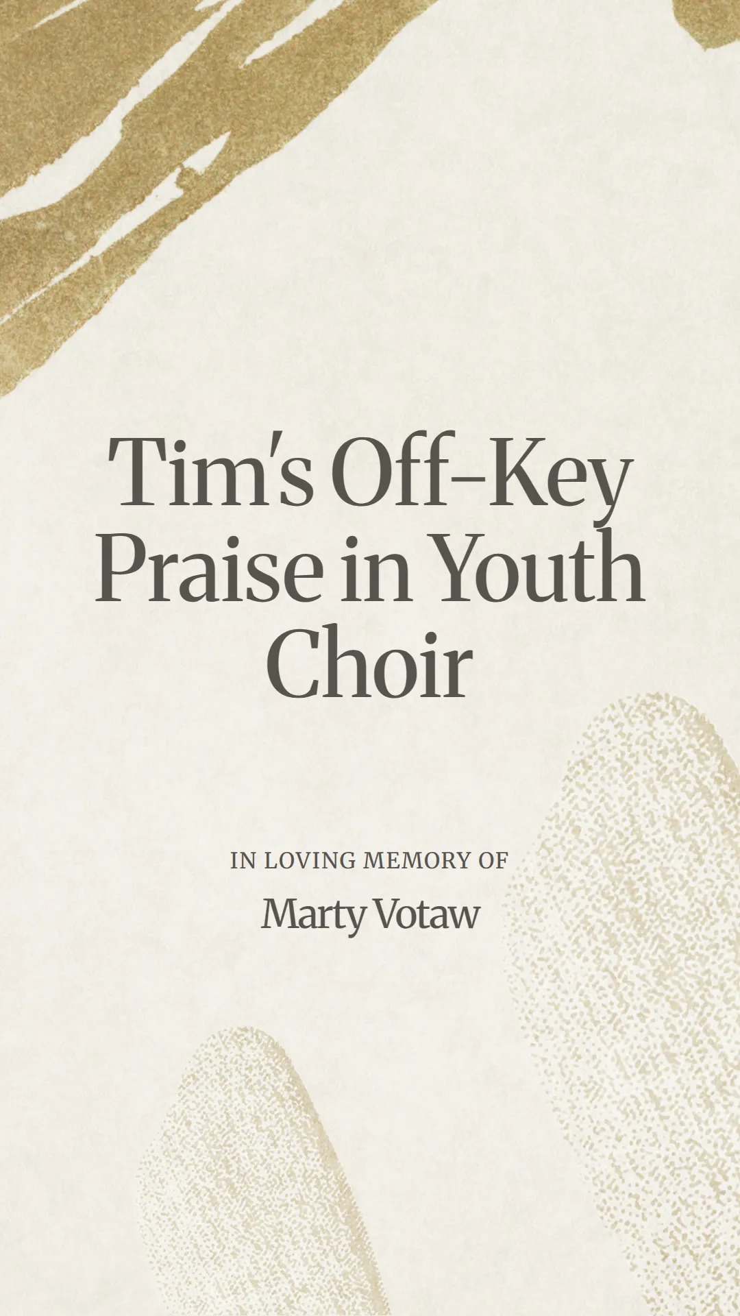Tim's Off-Key Praise in Youth Choir