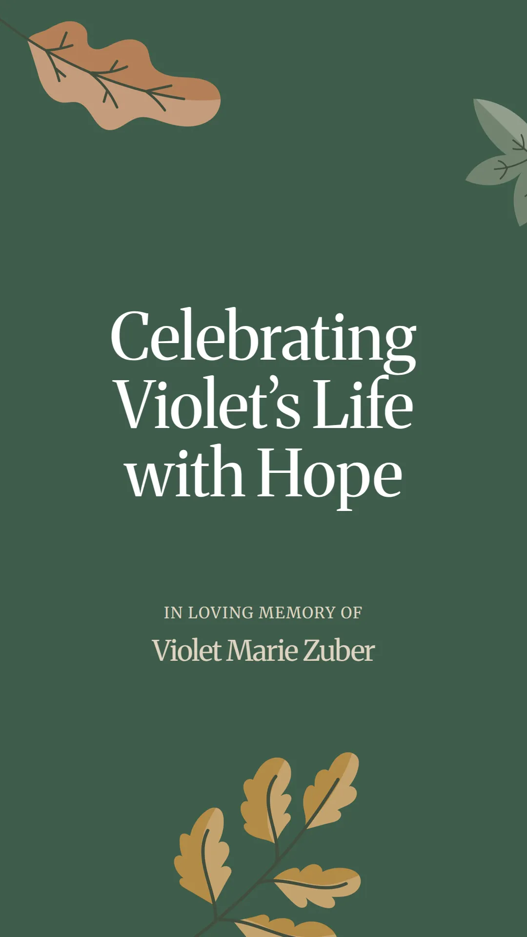 Celebrating Violet’s Life with Hope