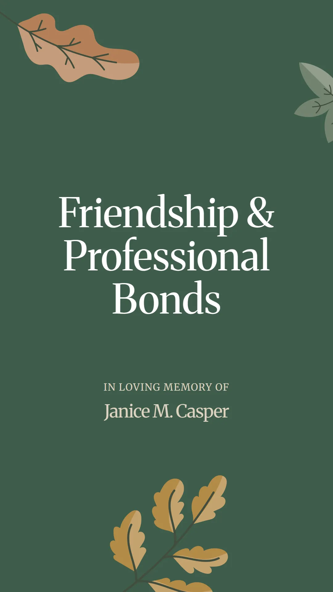 Friendship and Professional Bonds