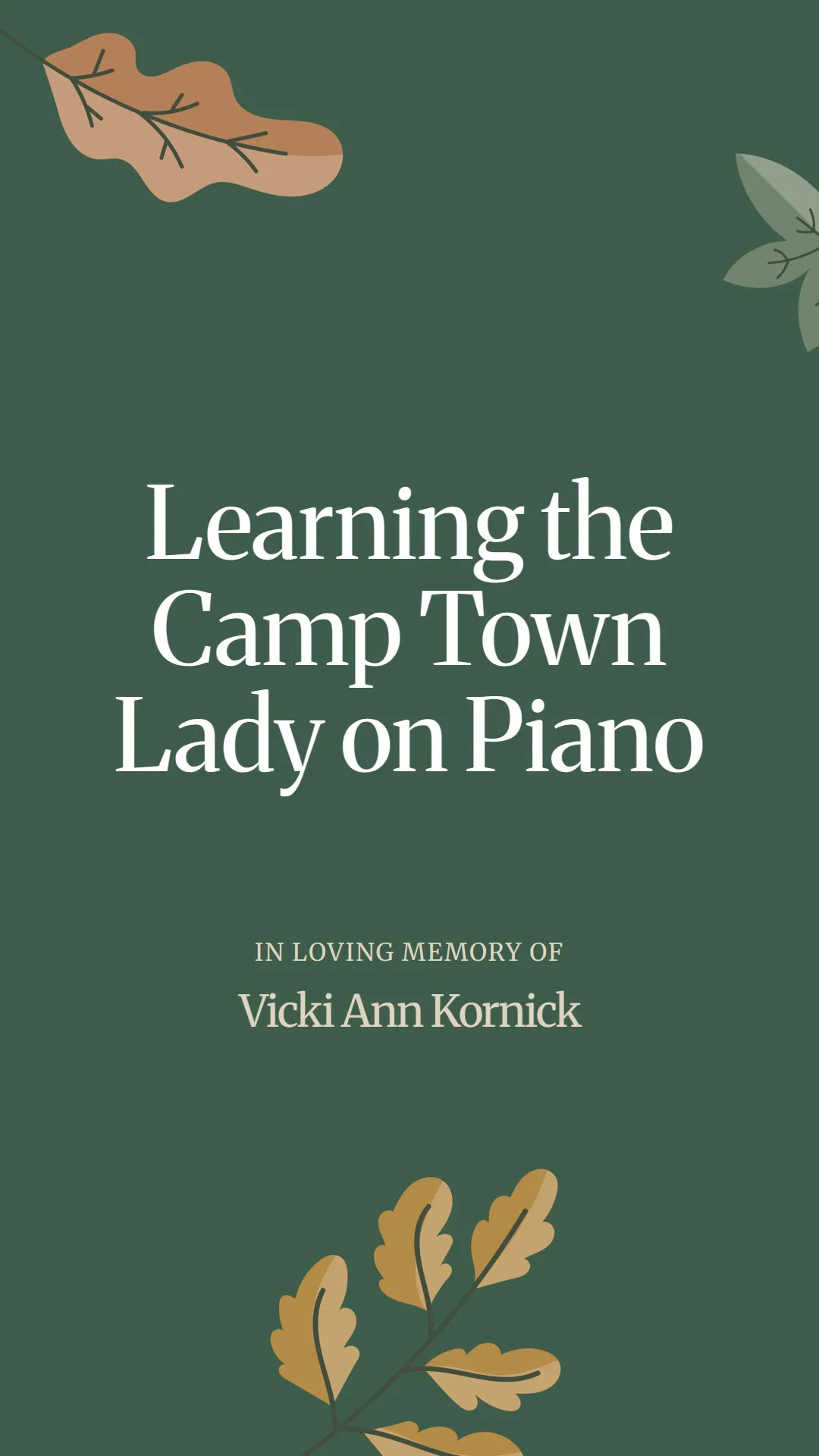 Learning the Camp Town Lady on Piano