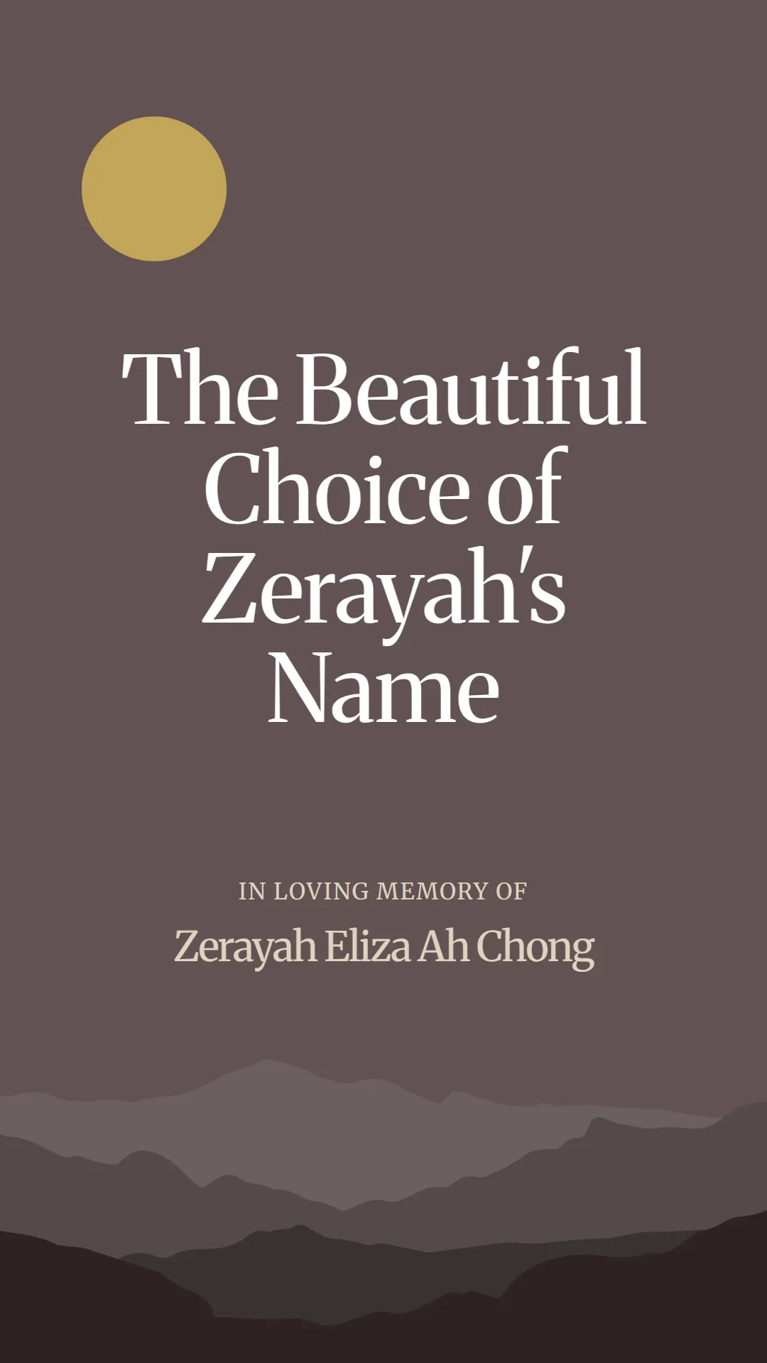 The Beautiful Choice of Zerayah's Name