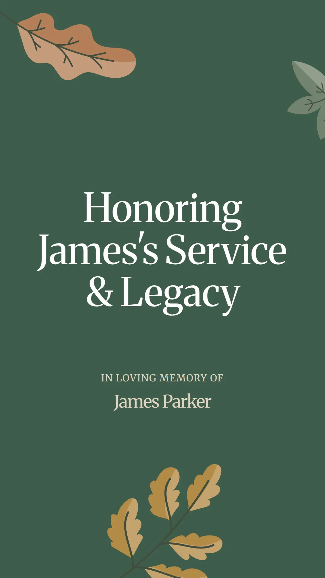Honoring James's Service and Legacy