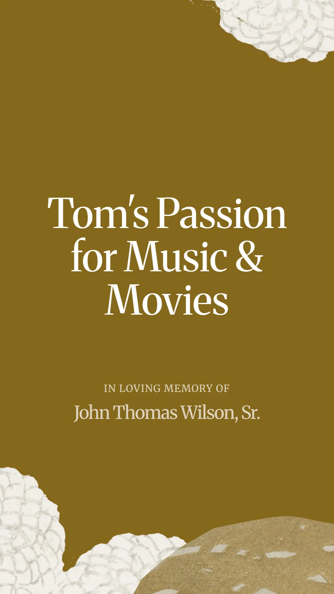 Tom's Passion for Music and Movies