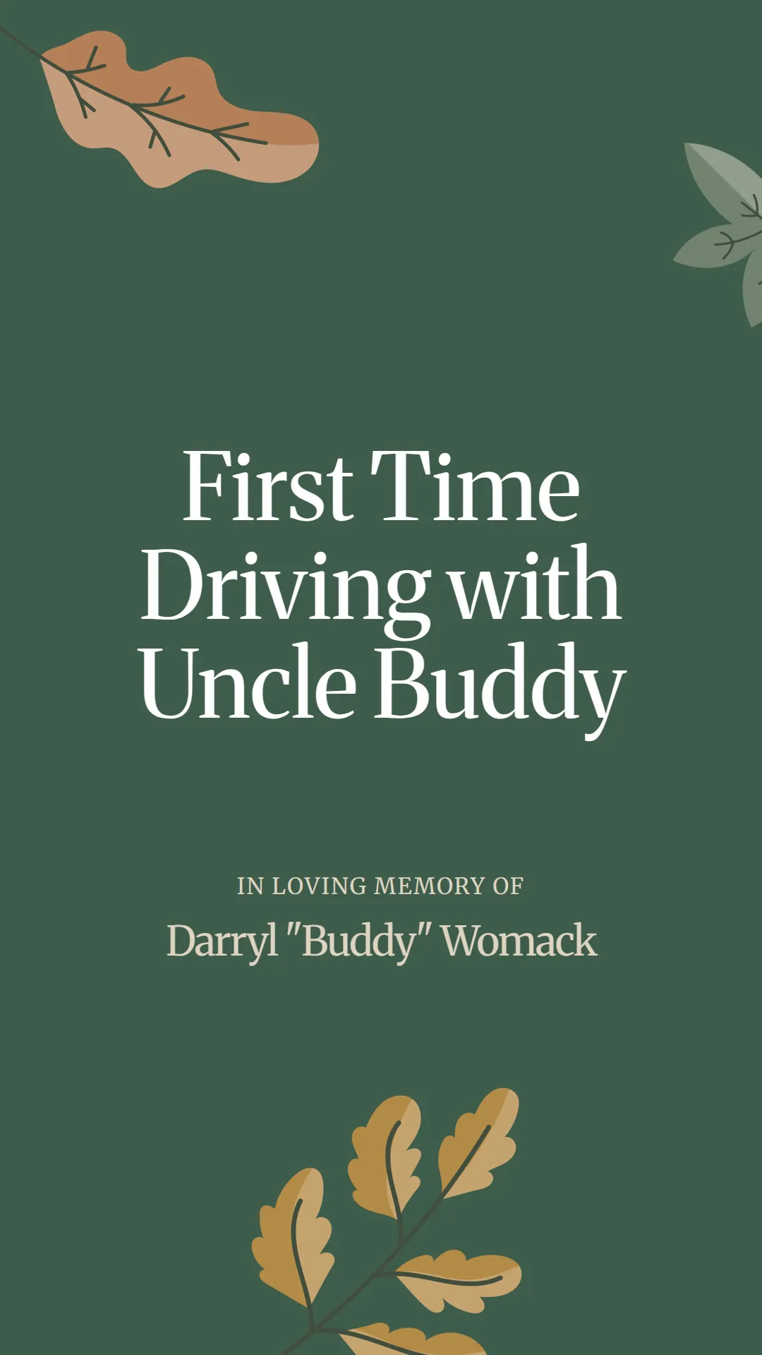 First Time Driving with Uncle Buddy