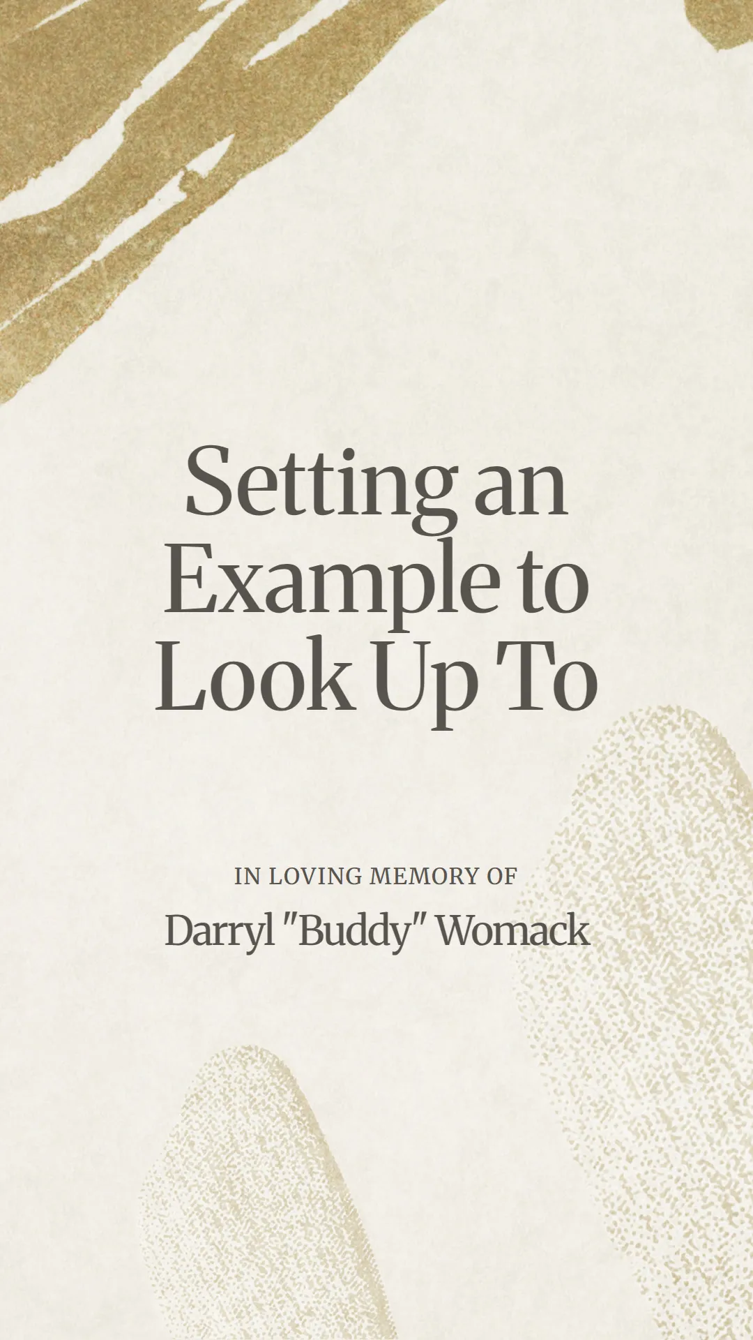 Setting an Example to Look Up To