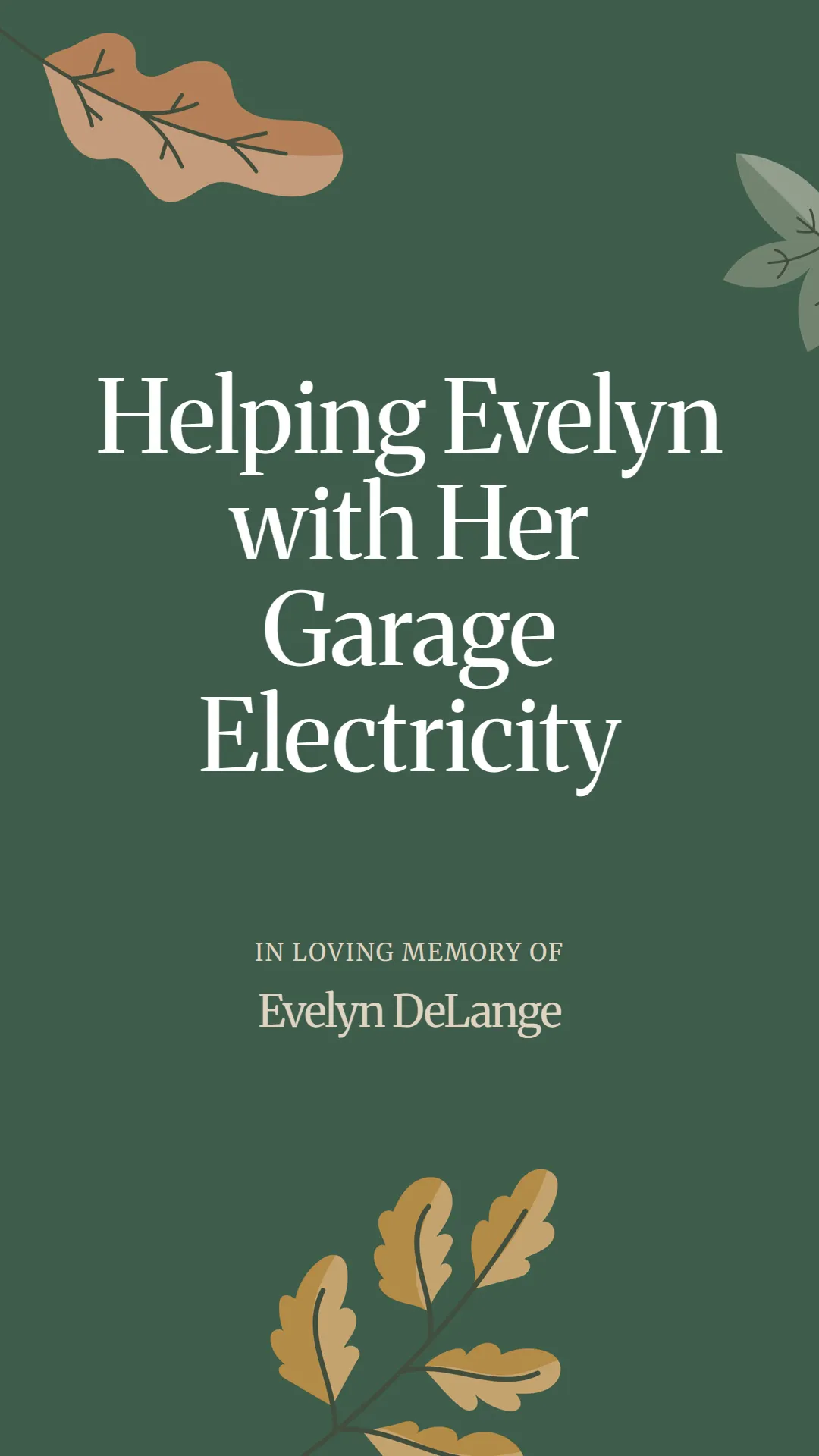 Helping Evelyn with Her Garage Electricity