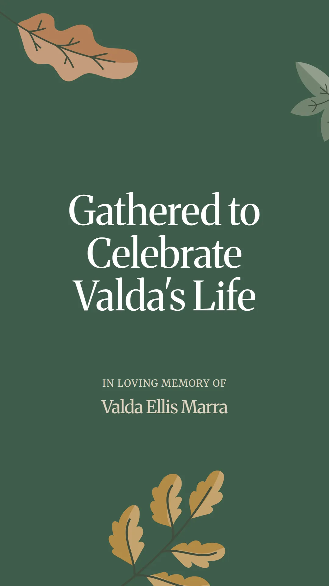 Gathered to Celebrate Valda's Life