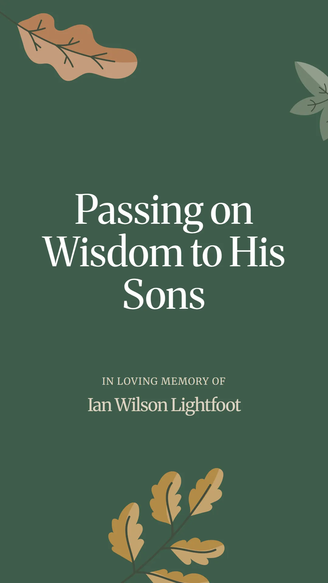 Passing on Wisdom to His Sons