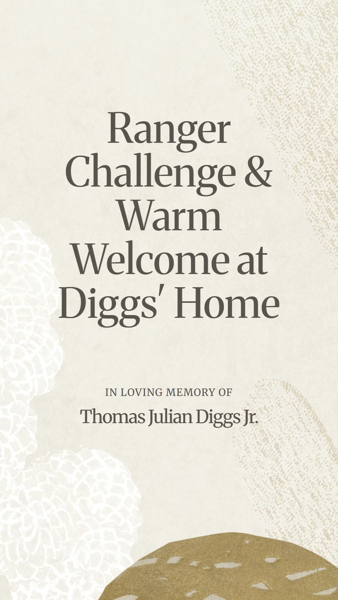Ranger Challenge and Warm Welcome at Diggs' Home