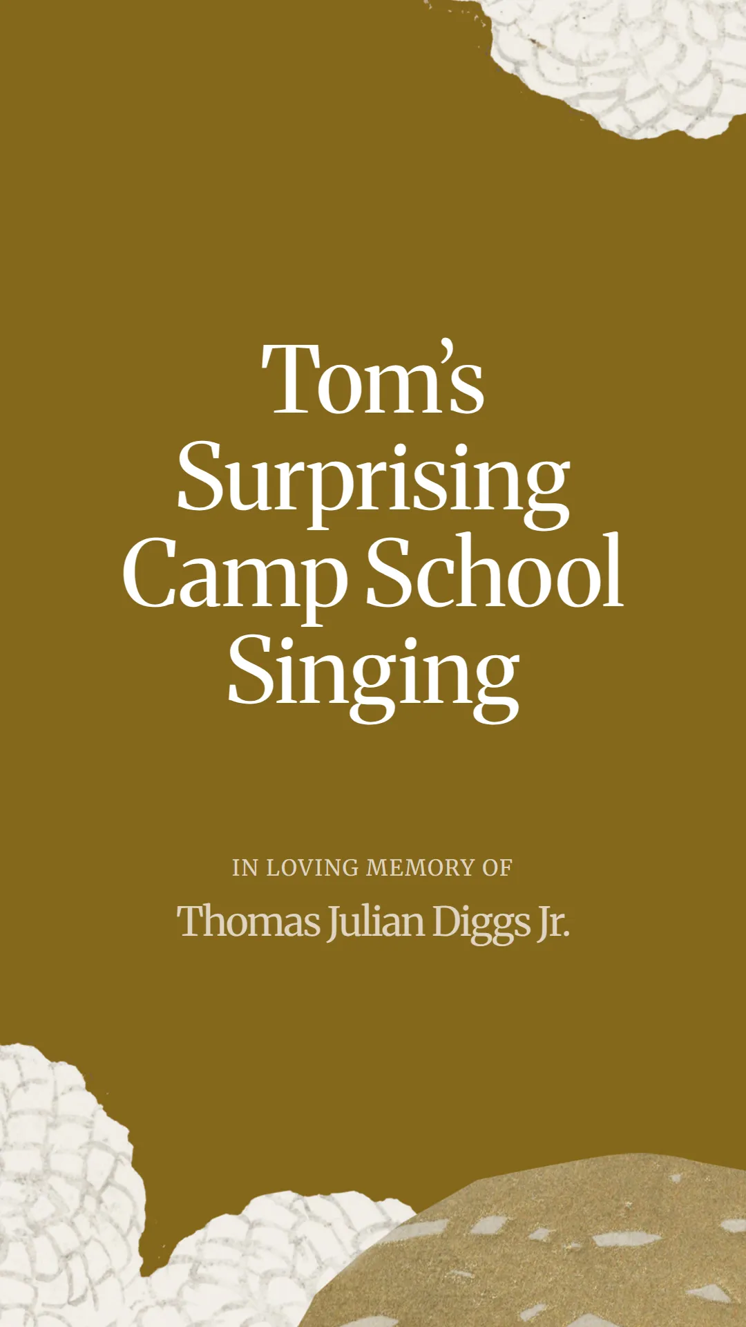 Tom’s Surprising Camp School Singing