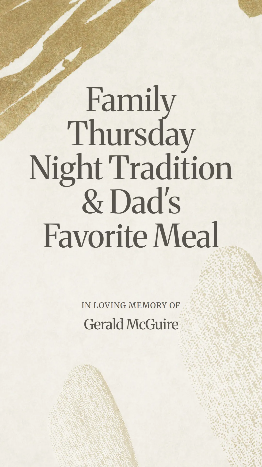 Family Thursday Night Tradition and Dad's Favorite Meal