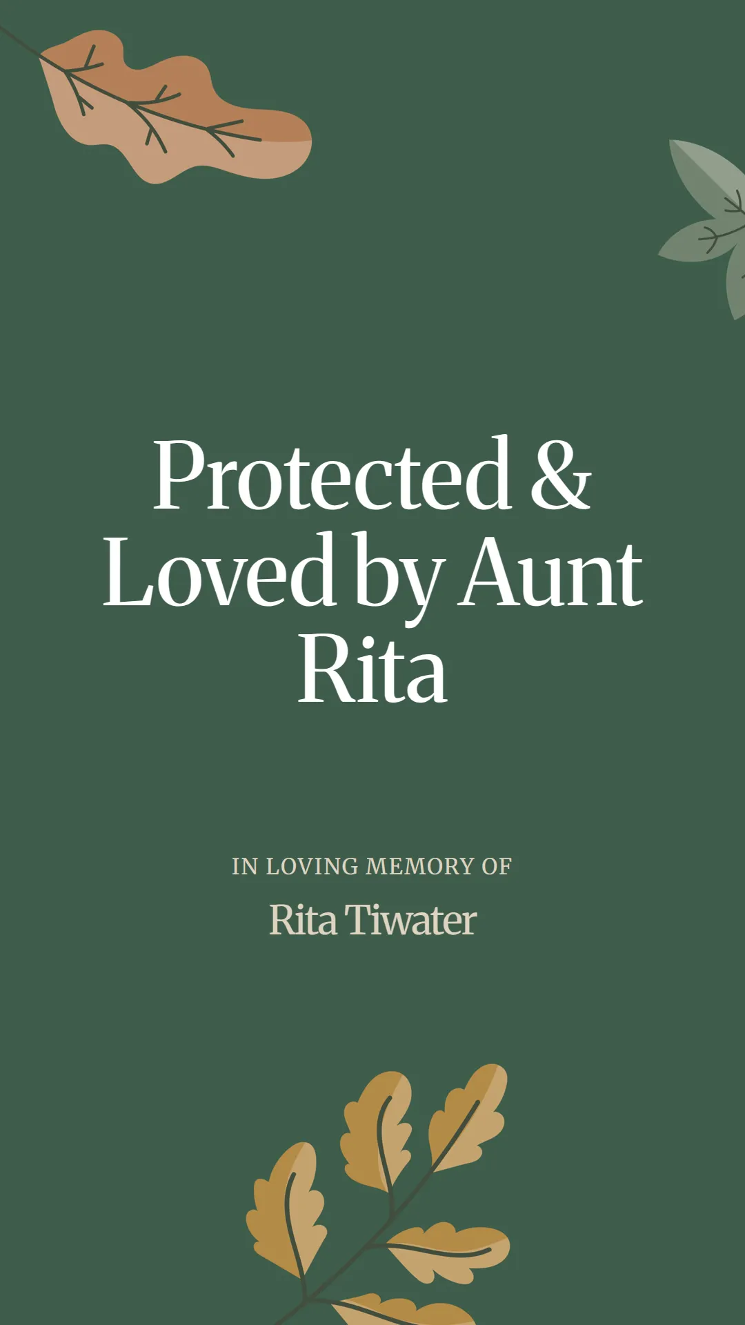 Protected and Loved by Aunt Rita